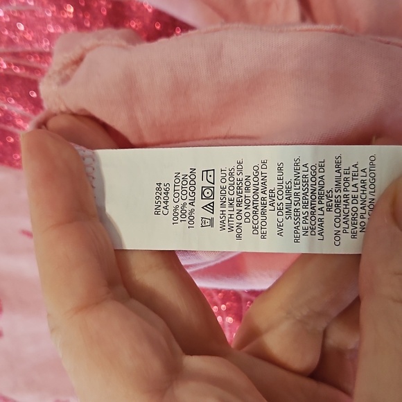 The Children's Place Pink Cotton Glitter Unicorn Top Size 16 - Picture 5 of 6